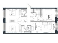 Планировка 4-комнатной квартиры, 89,4 м2