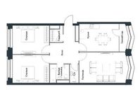 Планировка 3-комнатной квартиры, 91,2 м2