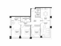 Планировка 4-комнатной квартиры, 116,5 м2