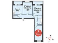 Планировка 3-комнатной квартиры, 94,6 м2