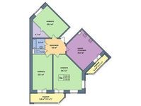 Планировка 3-комнатной квартиры, 125,9 м2