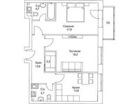 Планировка 2-комнатной квартиры, 71,5 м2