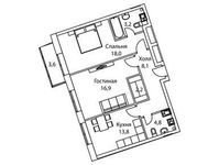 Планировка 2-комнатной квартиры, 70,2 м2