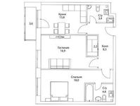 Планировка 2-комнатной квартиры, 69,7 м2