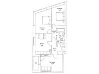 Планировка 3-комнатной квартиры, 83,6 м2