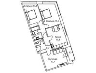 Планировка 3-комнатной квартиры, 83,9 м2