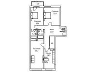 Планировка 3-комнатной квартиры, 134,5 м2
