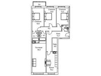 Планировка 4-комнатной квартиры, 140,1 м2