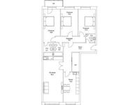 Планировка 4-комнатной квартиры, 140,5 м2