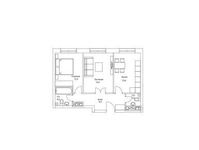 Планировка 2-комнатной квартиры, 58,2 м2