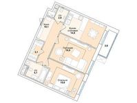 Планировка 2-комнатной квартиры, 69,1 м2