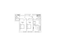 Планировка 3-комнатной квартиры, 75,1 м2
