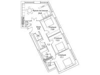 Планировка 4-комнатной квартиры, 102,9 м2