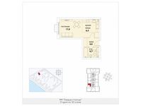 Планировка квартиры студии, 32,8 м2