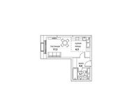 Планировка квартиры студии, 33 м2