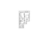 Планировка 1-комнатной квартиры, 46 м2