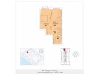 Планировка 1-комнатной квартиры, 44,3 м2