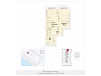 Планировка 1-комнатной квартиры, 45,5 м2