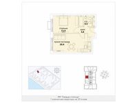 Планировка 1-комнатной квартиры, 42,1 м2