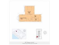 Планировка 1-комнатной квартиры, 43,3 м2