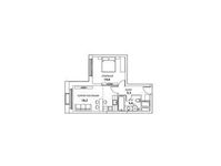 Планировка 1-комнатной квартиры, 43,7 м2