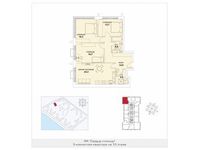 Планировка 3-комнатной квартиры, 93,5 м2