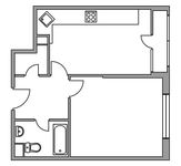 Планировка 1-комнатной квартиры, 42 м2