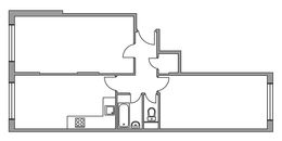Планировка 2-комнатной квартиры, 64 м2