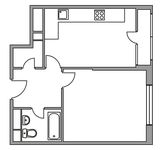 Планировка 1-комнатной квартиры, 41 м2