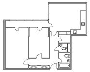 Планировка 2-комнатной квартиры, 74 м2