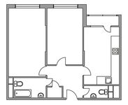 Планировка 2-комнатной квартиры, 61 м2