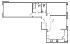 Планировка 3-комнатной квартиры, 76 м2