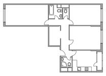 Планировка 3-комнатной квартиры, 79 м2