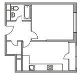 Планировка 1-комнатной квартиры, 41 м2