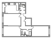 Планировка 3-комнатной квартиры, 80,54 м2