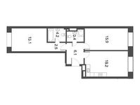 Планировка 2-комнатной квартиры, 63,41 м2