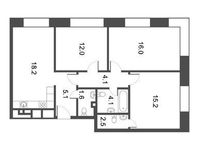 Планировка 3-комнатной квартиры, 78,82 м2