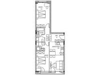 Планировка 2-комнатной квартиры, 66,3 м2