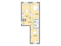 Планировка 2-комнатной квартиры, 65,3 м2