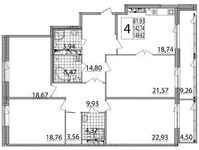 Планировка 4-комнатной квартиры, 150,5 м2