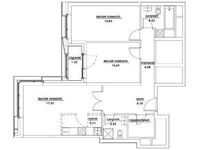 Планировка 3-комнатной квартиры, 76,1 м2