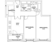 Планировка 2-комнатной квартиры, 71,7 м2