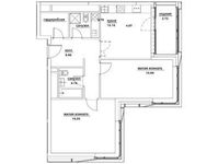 Планировка 2-комнатной квартиры, 78 м2