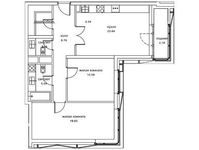 Планировка 2-комнатной квартиры, 79 м2