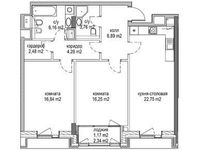 Планировка 2-комнатной квартиры, 81,2 м2