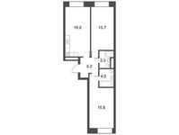 Планировка 2-комнатной квартиры, 63,3 м2