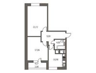 Планировка 2-комнатной квартиры, 67,6 м2