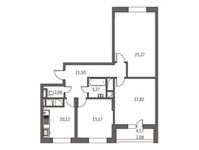 Планировка 3-комнатной квартиры, 85,4 м2