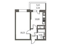 Планировка 1-комнатной квартиры, 36,9 м2