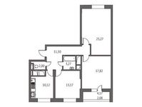 Планировка 3-комнатной квартиры, 86,1 м2